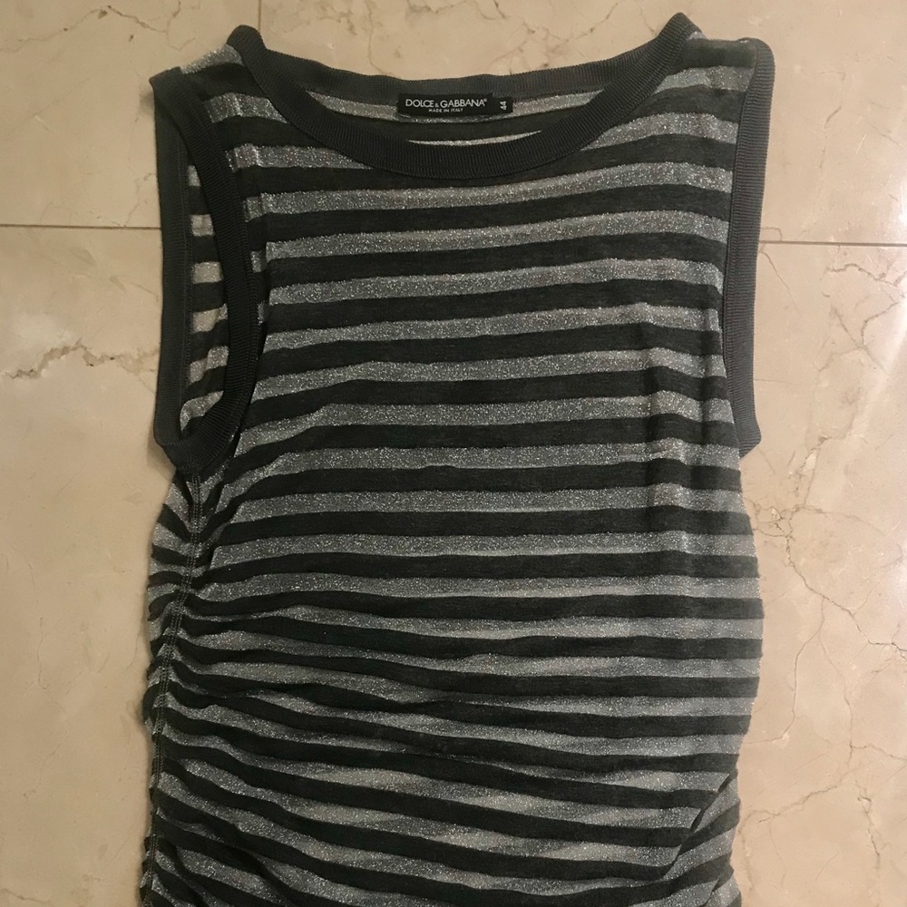 DOLCE & GABANA thin long, stripe sleeveless top